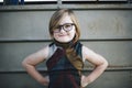 A young girl is having fun in the farm Royalty Free Stock Photo