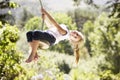 Young Girl Having Fun On Rope Swing Royalty Free Stock Photo