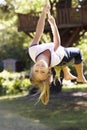 Young Girl Having Fun On Rope Swing Royalty Free Stock Photo