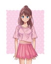 Young girl hentai style character Royalty Free Stock Photo