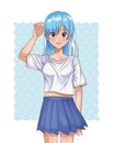 Young girl hentai style character Royalty Free Stock Photo