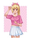 Young girl hentai style character Royalty Free Stock Photo