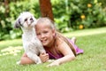 Young girl with her dog