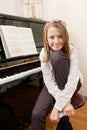 Young girl and her piano