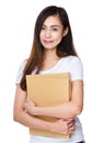 Young girl hold with folder Royalty Free Stock Photo