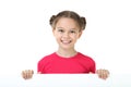 Young girl holding blank board Royalty Free Stock Photo