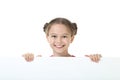 Young girl holding blank board Royalty Free Stock Photo