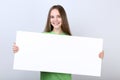 Girl holding blank board Royalty Free Stock Photo