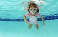 Young girl holding breath underwater Royalty Free Stock Photo