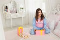 Young girl holding christmas present Royalty Free Stock Photo