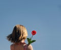 Young girl holding flower Royalty Free Stock Photo