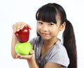 Young girl holding green apple Royalty Free Stock Photo