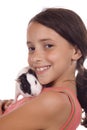 Young girl holding guinea pig Royalty Free Stock Photo