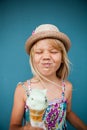 Young girl holding ice cream cone Royalty Free Stock Photo