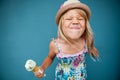 Young girl holding ice cream cone Royalty Free Stock Photo