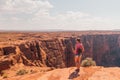 Young girl at the Horse shoe bend in the USA. Royalty Free Stock Photo