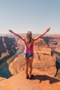 Young girl at the Horse shoe bend in the USA. Royalty Free Stock Photo