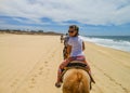 Young girl horseback riding in Cabo san Lucas, Baja California