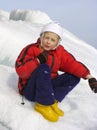 Young girl with icicle Royalty Free Stock Photo