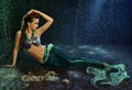 Young girl at the image of mermaid Royalty Free Stock Photo