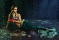 Young girl at the image of mermaid Royalty Free Stock Photo