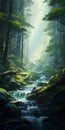Enchanting Forest Stream: A Stunning Artgerm-inspired Painting