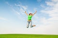 Young girl jumping Royalty Free Stock Photo