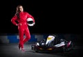 Young girl karting racer Royalty Free Stock Photo