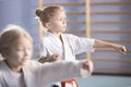 Girl during karate class