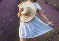 Young girl in the lavander fields. France - Provence Royalty Free Stock Photo