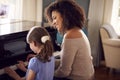Young Girl Learning To Play Piano Having Lesson From Female Teacher Royalty Free Stock Photo