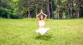 Young girl levitating in yoga position, meditation Royalty Free Stock Photo
