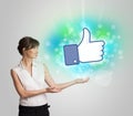 Young Girl With Like Social Media Illustration