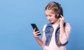 Young girl listening to music with headphones Royalty Free Stock Photo