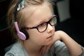 Young girl looking at laptop screen Royalty Free Stock Photo