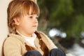 Young Girl Looking At Snowy View Royalty Free Stock Photo