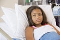 Young Girl Lying In Hospital Bed