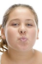 Young girl making pout mouth