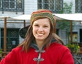 Young girl in medieval dress in Tallinn