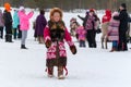 A young girl in the national dress of Khanty