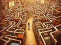 Navigating the maze of learning on quest for knowledge Royalty Free Stock Photo
