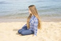 Young girl near sea Royalty Free Stock Photo