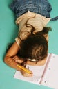Young girl with notebook Royalty Free Stock Photo