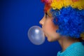 Young girl with party wig