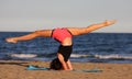 young girl performing bodyweight gymnastics exercises