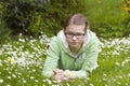 Young girl picking daisies Royalty Free Stock Photo