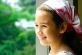 Young girl in pink bandanna Royalty Free Stock Photo