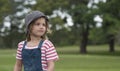 Young girl planting tree in park eco-aware Royalty Free Stock Photo