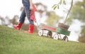 Young girl planting tree in park eco-aware Royalty Free Stock Photo