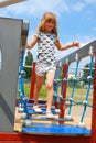 Young girl on playground Royalty Free Stock Photo